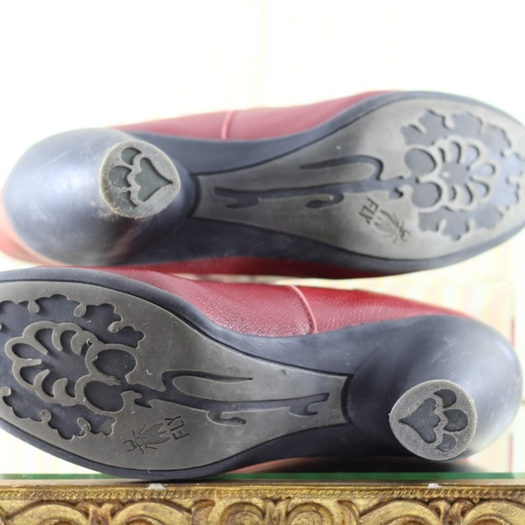 Fly London Red Leather Ankle Boots - Picture 10 of 16